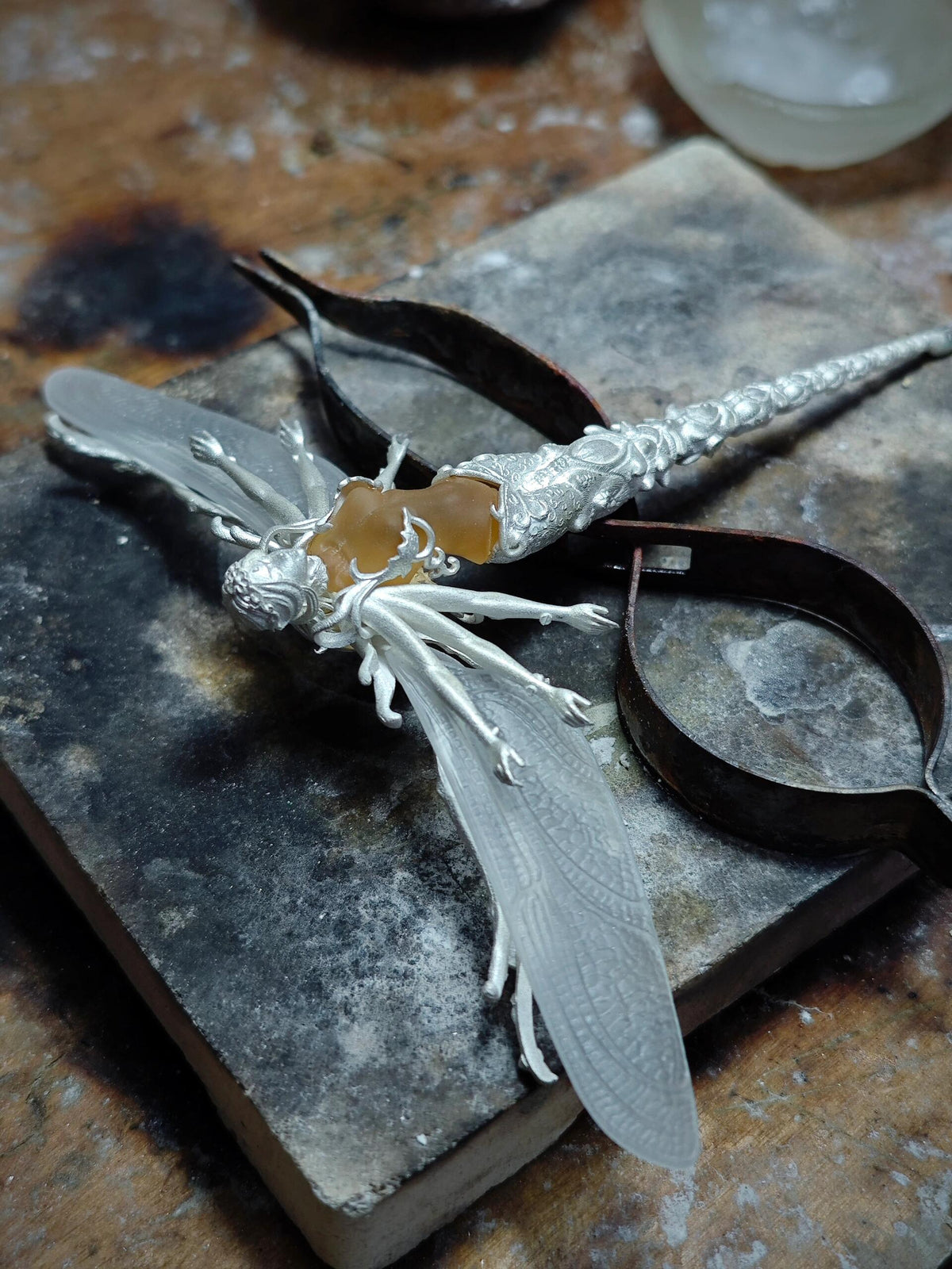 Dragonfly fairy brooch
