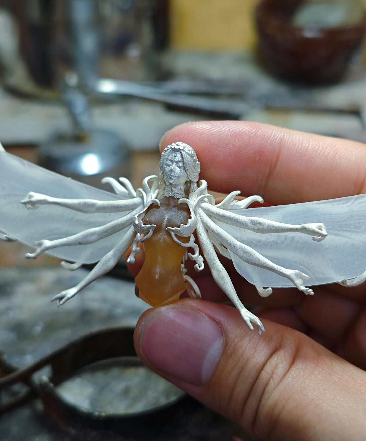 Dragonfly fairy brooch
