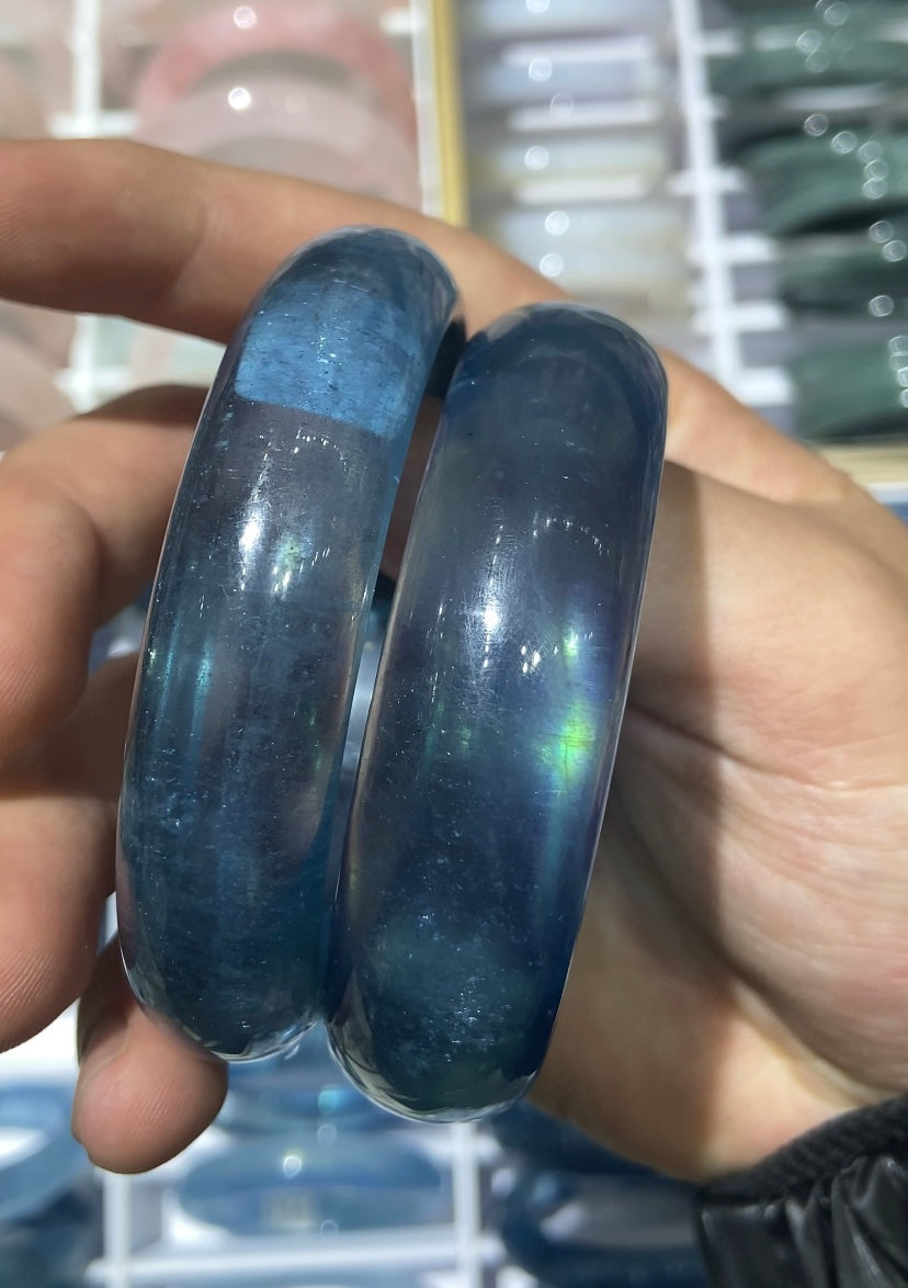 devil blue aquamarine bangle