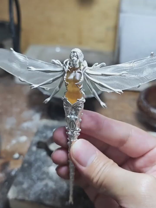 Dragonfly fairy brooch